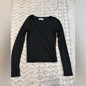 Hollister Black Ribbed Long Sleeve Top